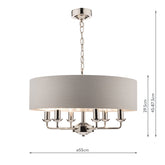 Laura Ashley Sorrento 6 Light Polished Nickel Silver Shade